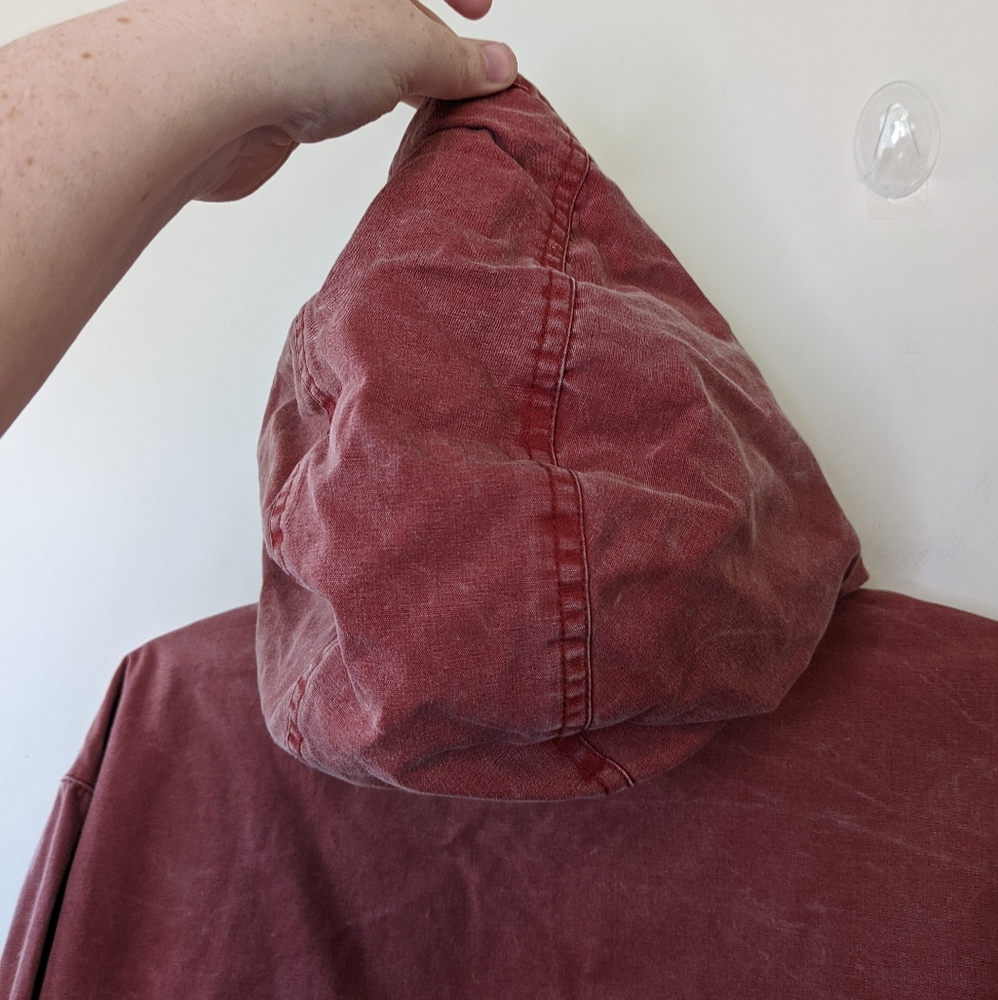 Vintage 90s/Y2K Anorak Distressed Wash Quarter Zip Pull Over Jacket - Picture 8 of 11